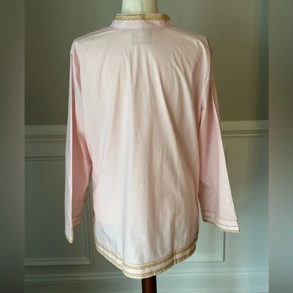 Nicoblu Maharani Tunic Blush Pink Embroidered in Gold Filigree Top size PXL - Picture 5 of 13